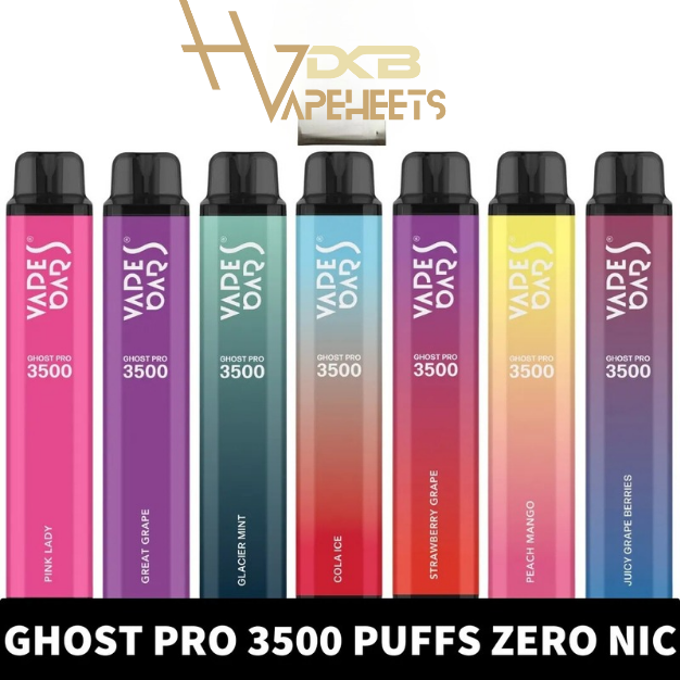 VAPES BARS Ghost Pro 3500 Puffs (0%) Zero Nicotine Disposable Vape in Dubai